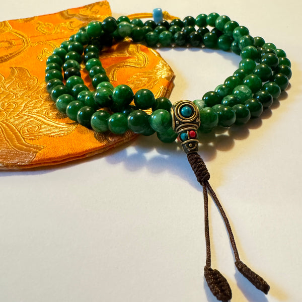 108 Mala - Giada verde