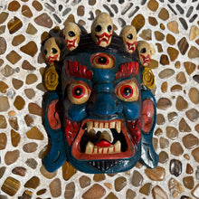 Carica l'immagine nel visualizzatore di Gallery, Maschera di Legno del Mahakala Blu