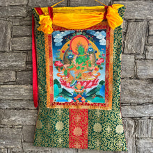Load image into Gallery viewer, Green Tara Thangka – Goddess of Compassion and Protection
