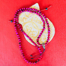 Load image into Gallery viewer, 108-Bead Tiger’s Eye Mala with Tibetan Guru Bead
