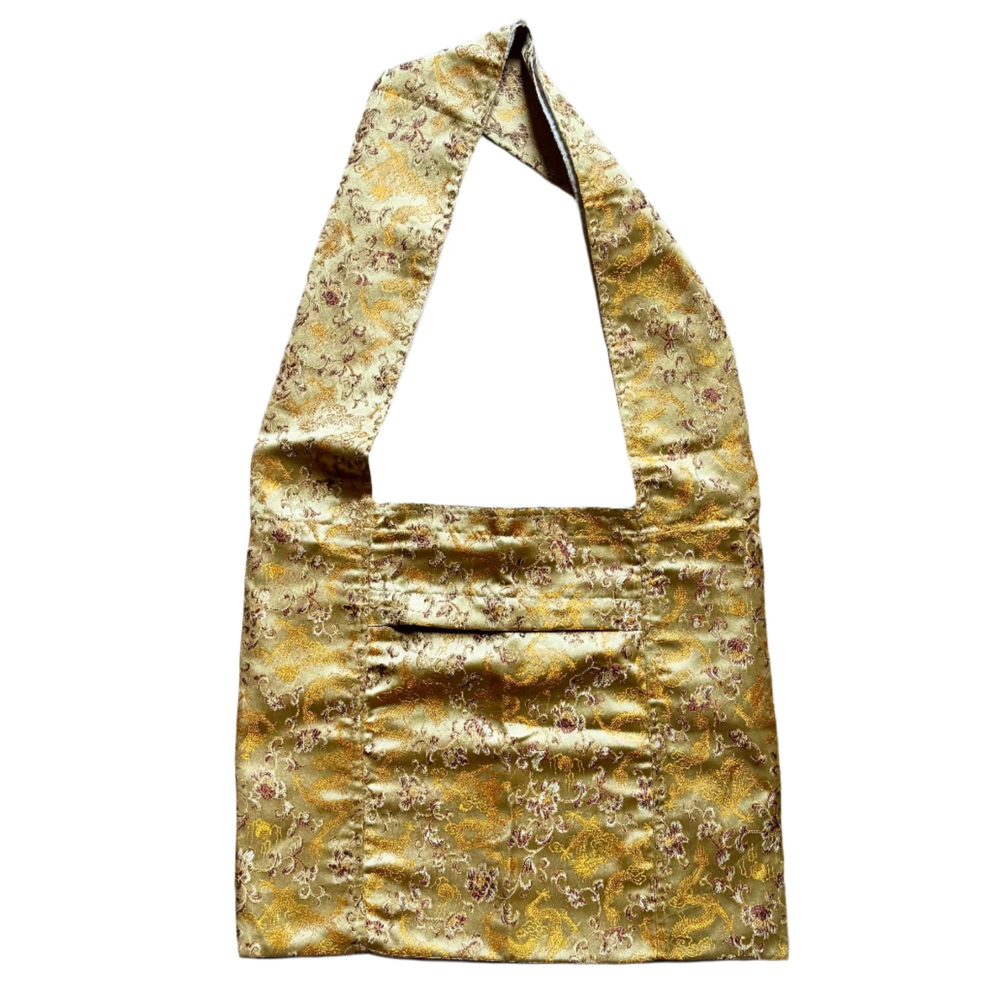 Handmade Brocade Monk Shoulder Bag – Dragon & Flower