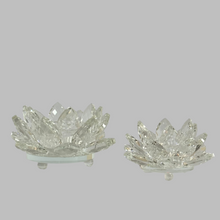 Load image into Gallery viewer, Crystal Lotus Flower Candle Holder
