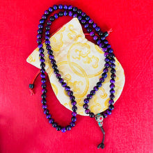 Load image into Gallery viewer, 108-Bead Tiger’s Eye Mala with Tibetan Guru Bead
