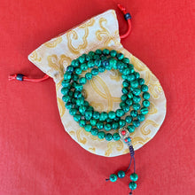 Load image into Gallery viewer, MALACHITE with Tibetan Guru bead - 108 mala
