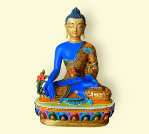 Medicine Buddha Statue - Hand Painted 17cm